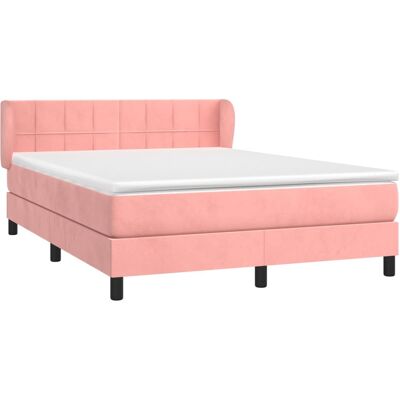 vidaXL Cama de Terciopelo Rosa con Colchón 140x200 cm - Cama vidaXL Cama de Terciopelo Rosa con Colchón 140x200 cm - Cama