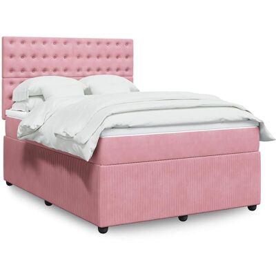vidaXL Cama Boxspring Rosa Terciopelo - Apoyo y Comodidad vidaXL Cama Boxspring Rosa Terciopelo - Apoyo y Comodidad