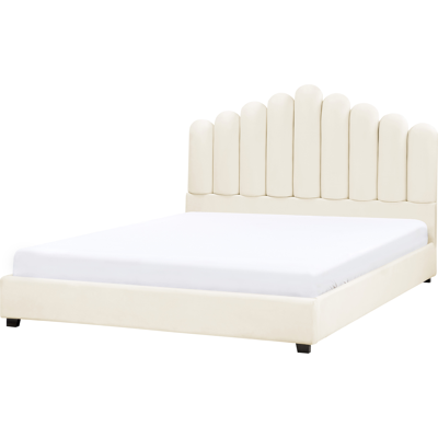Cama Doble de Terciopelo Beliani Vincennes - Cama Cama Doble de Terciopelo Beliani Vincennes - Cama