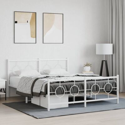 vidaXL Estructura de Cama Metal Blanco - Estructura de Cama vidaXL Estructura de Cama Metal Blanco - Estructura de Cama