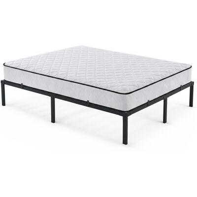 AKORD Cama Plegable De Metal 140x190 Cm Con Colchón Cama De Invitados Ahorra Espacio Con Estructura Y Somier De Láminas Negro 9 Patas 20 Láminas AKORD Cama Plegable De Metal 140x190 Cm Con Colchón Cama De Invitados Ahorra Espacio Con Estructura Y Somier De Láminas Negro 9 Patas 20 Láminas