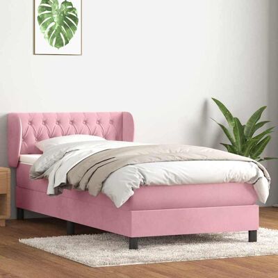 Cama box spring rosa con colchón de terciopelo Vidaxl - Cama con base y colchón Cama box spring rosa con colchón de terciopelo Vidaxl - Cama con base y colchón