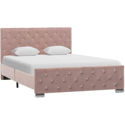 Marco de cama de terciopelo rosa vidaXL - Cama elegante en varias tallas Marco de cama de terciopelo rosa vidaXL - Cama elegante en varias tallas