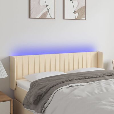 Cabecero con LED de Tela Crema - Moderno y Elegante Cabecero con LED de Tela Crema - Moderno y Elegante