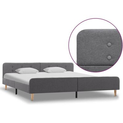 vidaXL Estructura de cama 180x200 cm Gris Tapizada vidaXL Estructura de cama 180x200 cm Gris Tapizada