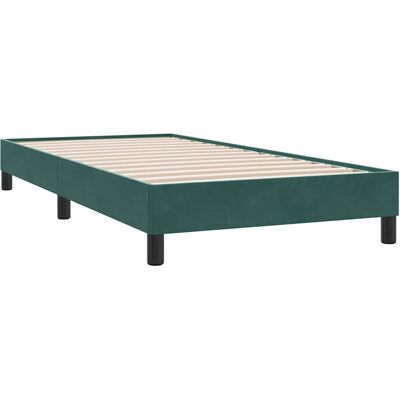 vidaXL Cama - 90x210cm - Verde oscuro - Tapizado en terciopelo - Tipo de cama vidaXL Cama - 90x210cm - Verde oscuro - Tapizado en terciopelo - Tipo de cama