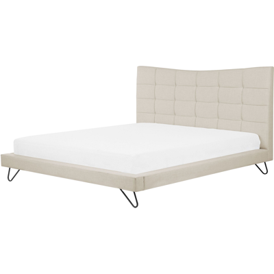 Beliani LANNION Beige Claro Cama Super King - Cama Beliani LANNION Beige Claro Cama Super King - Cama