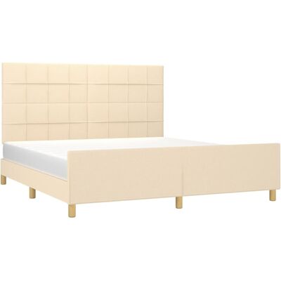 Estructura de cama de tela color crema de vidaXL ajustable 180x200 cm Estructura de cama de tela color crema de vidaXL ajustable 180x200 cm