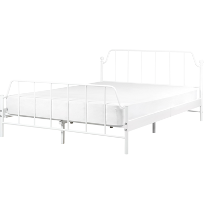 Cama de metal blanco 140 x 200 cm - Dormitorio Cama de metal blanco 140 x 200 cm - Dormitorio