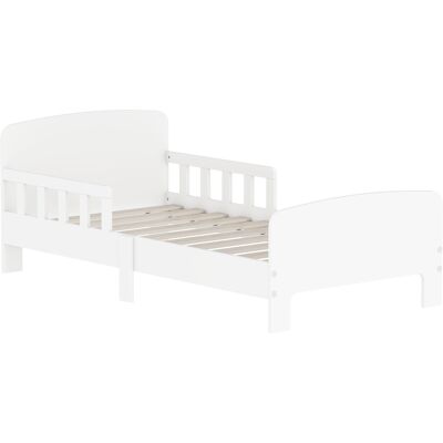 JHY DESIGN Cama Infantil De 70x140 Cm, Con Barandilla De Seguridad Y Somier De Láminas, Para Niños Y Niñas De 3 A 8 Años, Color Blanco. JHY DESIGN Cama Infantil De 70x140 Cm, Con Barandilla De Seguridad Y Somier De Láminas, Para Niños Y Niñas De 3 A 8 Años, Color Blanco.