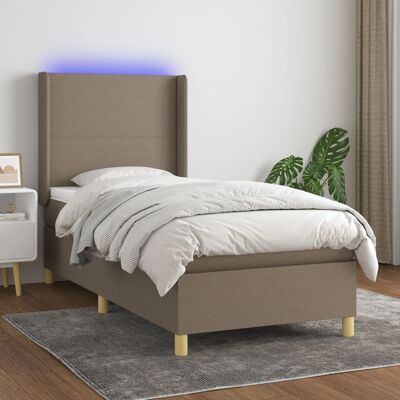 Cama vidaxl gris topo con LED y colchón de muelles Cama vidaxl gris topo con LED y colchón de muelles