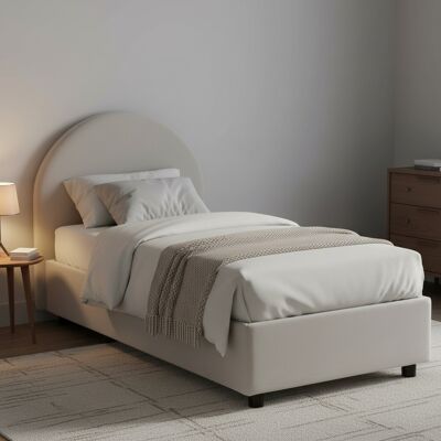 Cama con Almacenamiento Talamo Italia - Eco Cuero, 80x190 cm, Blanco Cama con Almacenamiento Talamo Italia - Eco Cuero, 80x190 cm, Blanco