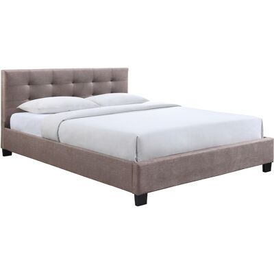 Cama Camello 160x200 Miliboo - Cama de Tela Acolchada Cama Camello 160x200 Miliboo - Cama de Tela Acolchada
