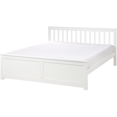 Beliani - Cama Minimalista de Pino - 160x200cm - Blanco Beliani - Cama Minimalista de Pino - 160x200cm - Blanco