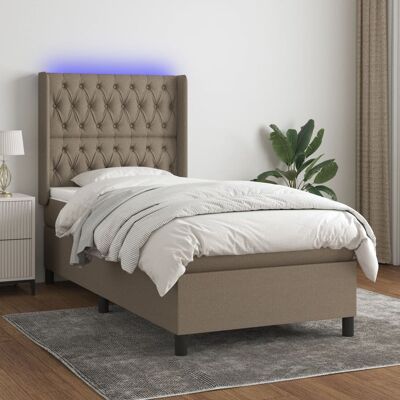 Cama VIDAXL con Colchón y LED - Gris Taupe - 80x200 cm Cama VIDAXL con Colchón y LED - Gris Taupe - 80x200 cm