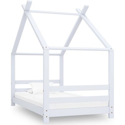 vidaXL Cama infantil de pino blanco 80x160 cm - Cama para niños vidaXL Cama infantil de pino blanco 80x160 cm - Cama para niños