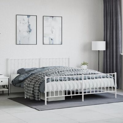 Estructura de cama de metal vidaXL con cabecero - Cama Estructura de cama de metal vidaXL con cabecero - Cama