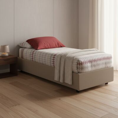 Cama de almacenaje Irene en eco-cuero de DMORA - Cama Cama de almacenaje Irene en eco-cuero de DMORA - Cama