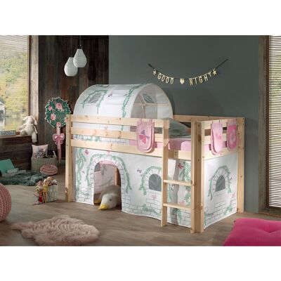 Cama litera VIPACK Pino - Acabado natural, Seguro para niños, 90x200cm Cama litera VIPACK Pino - Acabado natural, Seguro para niños, 90x200cm