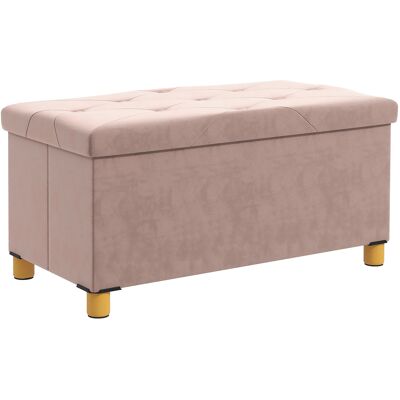 JHY DESIGN Banco Plegable Para Cabecero De Cama, Capacidad De 67 L, Capacidad De Carga De 120 Kg, Con Tapa, 76 L X 38 W X 38 H Cm, Rosa. JHY DESIGN Banco Plegable Para Cabecero De Cama, Capacidad De 67 L, Capacidad De Carga De 120 Kg, Con Tapa, 76 L X 38 W X 38 H Cm, Rosa.