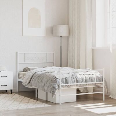 Estructura de cama de metal blanca 107x203 - Cama Estructura de cama de metal blanca 107x203 - Cama