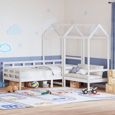 conjunto de cama de día y banco con techo vidaXL - Conjunto de cama y banco conjunto de cama de día y banco con techo vidaXL - Conjunto de cama y banco
