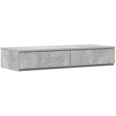 Vidaxl MDF Mesita de noche Gris Concreto 80x36,5x16,5 cm Vidaxl MDF Mesita de noche Gris Concreto 80x36,5x16,5 cm