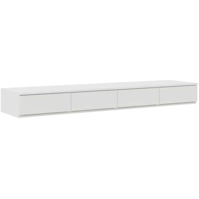 vidaXL Mesita de Noche Blanca Madera de Calidad 150 x 36.5 x 16.5 cm - Mesita de Noche vidaXL Mesita de Noche Blanca Madera de Calidad 150 x 36.5 x 16.5 cm - Mesita de Noche