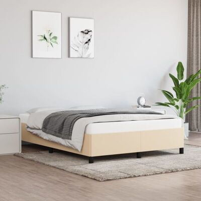 Cama Sin Colchón Tela Color Crema 140x200 Cm Vidaxl Cama Sin Colchón Tela Color Crema 140x200 Cm Vidaxl