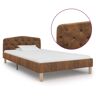 VIDAXL Estructura de cama de piel de ante artificial marrón 90x200 cm
