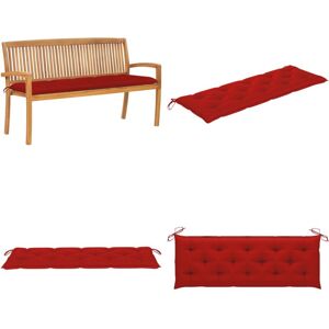 VIDAXL Banco De Jardín Apilable Con Cojín Madera Maciza De Teca 159 Cm - Banco De Exterior - Banco De Madera VIDAXL Banco De Jardín Apilable Con Cojín Madera Maciza De Teca 159 Cm - Banco De Exterior - Banco De Madera