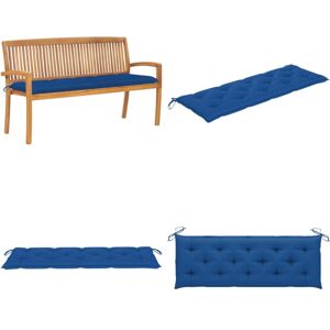 VIDAXL Banco De Jardín Apilable Y Cojín Madera Maciza De Teca 159 Cm - Banco De Exterior - Muebles De Jardín VIDAXL Banco De Jardín Apilable Y Cojín Madera Maciza De Teca 159 Cm - Banco De Exterior - Muebles De Jardín