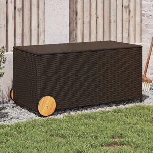 Caja De Almacenaje Jardín Con Ruedas Ratán Pe Marrón 190l Vidaxl Caja De Almacenaje Jardín Con Ruedas Ratán Pe Marrón 190l Vidaxl