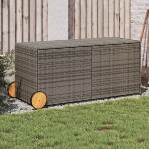 Caja De Almacenaje Jardín Con Ruedas Ratán Sintético Gris 283l Vidaxl Caja De Almacenaje Jardín Con Ruedas Ratán Sintético Gris 283l Vidaxl
