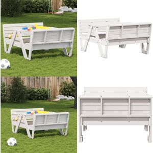 VIDAXL Mesa De Pícnic Para Niños Madera Maciza Pino Blanco 88x122x58cm - Mesa De Jardín Para Niños - Mesa De Madera Para Niños VIDAXL Mesa De Pícnic Para Niños Madera Maciza Pino Blanco 88x122x58cm - Mesa De Jardín Para Niños - Mesa De Madera Para Niños