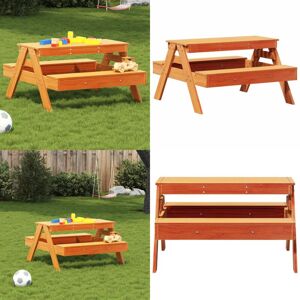 VIDAXL Mesa De Pícnic Para Niños Madera Pino Marrón Cera 88x97x52 Cm - Mesa De Jardín Para Niños - Mesa De Madera Para Niños VIDAXL Mesa De Pícnic Para Niños Madera Pino Marrón Cera 88x97x52 Cm - Mesa De Jardín Para Niños - Mesa De Madera Para Niños