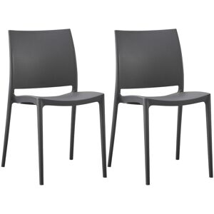 Set de 2 sillas apilables de plástico Meton - Conjunto de sillas Set de 2 sillas apilables de plástico Meton - Conjunto de sillas