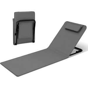 Woltu Juego De 1 Tumbonas De Playa Plegables Con Respaldo Regulable Gris Oscuro Woltu Juego De 1 Tumbonas De Playa Plegables Con Respaldo Regulable Gris Oscuro