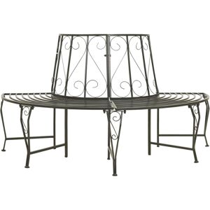 Helloshop26 - Banco De Jardín Muebles De Exterior Para Terraza Semicircular Con Árbol De Jardín 160 Cm Acero Gris Plateado 020011136 Helloshop26 - Banco De Jardín Muebles De Exterior Para Terraza Semicircular Con Árbol De Jardín 160 Cm Acero Gris Plateado 020011136