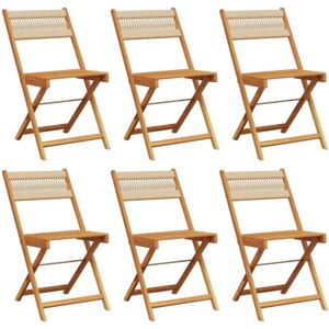 Vidaxl - Sillas De Jardín Plegables 6 Uds Madera Maciza Acacia Beige Vidaxl - Sillas De Jardín Plegables 6 Uds Madera Maciza Acacia Beige