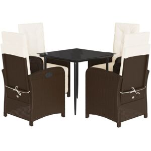 Set Comedor De Jardín 5 Piezas Y Cojines Ratán Sintético Marrón Vidaxl Set Comedor De Jardín 5 Piezas Y Cojines Ratán Sintético Marrón Vidaxl