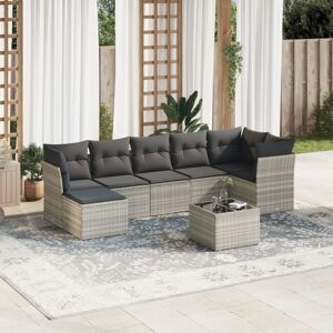 Vidaxl - Set De Sofás De Jardín 8 Pzas Y Cojines Ratán Sintético Gris Vidaxl - Set De Sofás De Jardín 8 Pzas Y Cojines Ratán Sintético Gris