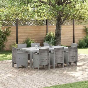 Conjunto de Comedor de Jardín VIDAXL 9 piezas con cojines gris claro - Muebles de jardín Conjunto de Comedor de Jardín VIDAXL 9 piezas con cojines gris claro - Muebles de jardín