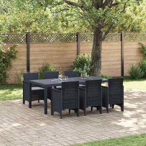 Juego de comedor de jardín de 7 piezas con cojines - Muebles de jardín Juego de comedor de jardín de 7 piezas con cojines - Muebles de jardín