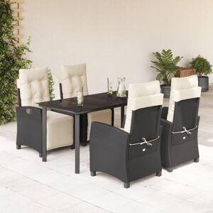 AVIMAC Set De Muebles Jardín 5 Pzas Con Cojines Ratán Sintético Negro AVIMAC Set De Muebles Jardín 5 Pzas Con Cojines Ratán Sintético Negro