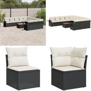 VIDAXL Set De Sofás De Jardín 12 Piezas Cojines Ratán Sintético Negro - Sofás De Jardín - Muebles De Exterior VIDAXL Set De Sofás De Jardín 12 Piezas Cojines Ratán Sintético Negro - Sofás De Jardín - Muebles De Exterior