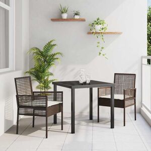 Sillas de Jardín 2 pcs con Cojines Marrón Poliratán Vidaxl - Sillas de Jardín Sillas de Jardín 2 pcs con Cojines Marrón Poliratán Vidaxl - Sillas de Jardín