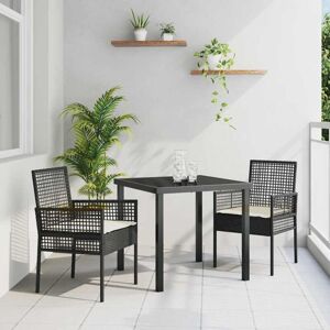 Sillas de Jardín 2 pcs con Cojines Negro Poliratán vidaXL Sillas de Jardín 2 pcs con Cojines Negro Poliratán vidaXL