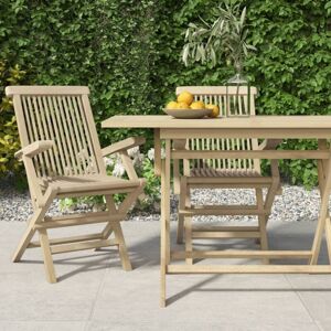 Vidaxl - Sillas De Jardín Plegables 2 Uds Madera Maciza Teca 56x61x89 Cm Vidaxl - Sillas De Jardín Plegables 2 Uds Madera Maciza Teca 56x61x89 Cm