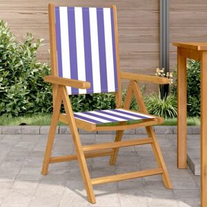 Vidaxl - Sillas De Jardín 2 Uds Madera Maciza Acacia Y Tela Azul Blanco Vidaxl - Sillas De Jardín 2 Uds Madera Maciza Acacia Y Tela Azul Blanco